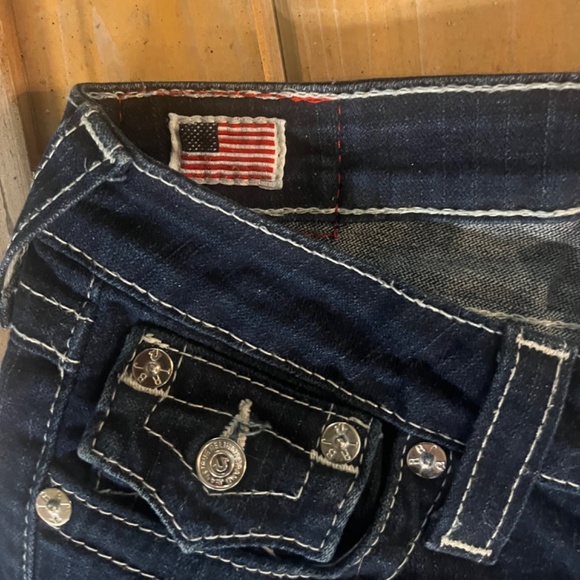 TRUE RELIGION - JOEY SN LOW RISE FLAP SKINNY ANKLE DENIM JEANS DARK RINSE - NWT - Picture 3 of 5